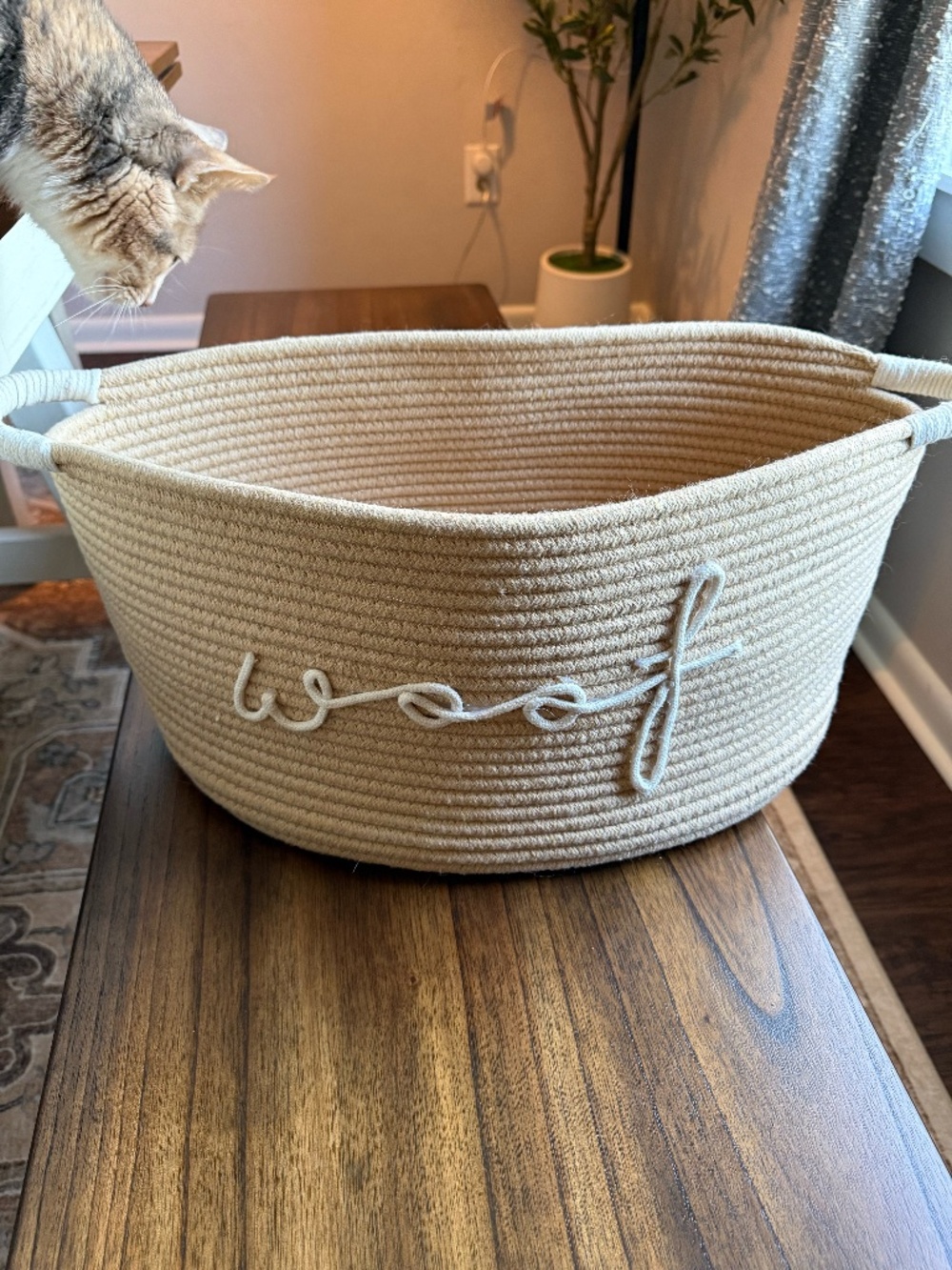 Neutral Woven Rope Storage Basket Toy & Blanket Bin Farmhouse Decor